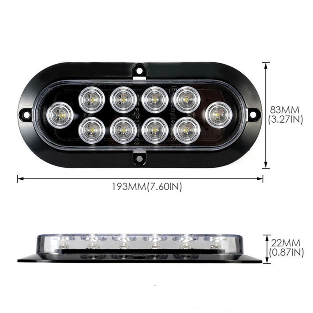 4pc 6 inch Amber Oval LED Trailer Tail Light Kit [Surface-Mount] [IP67 Waterproof] [Park & Turn Signal] Yellow Orange Marine Trailer Lights for Boat Trailer RV Trucks - Image 2