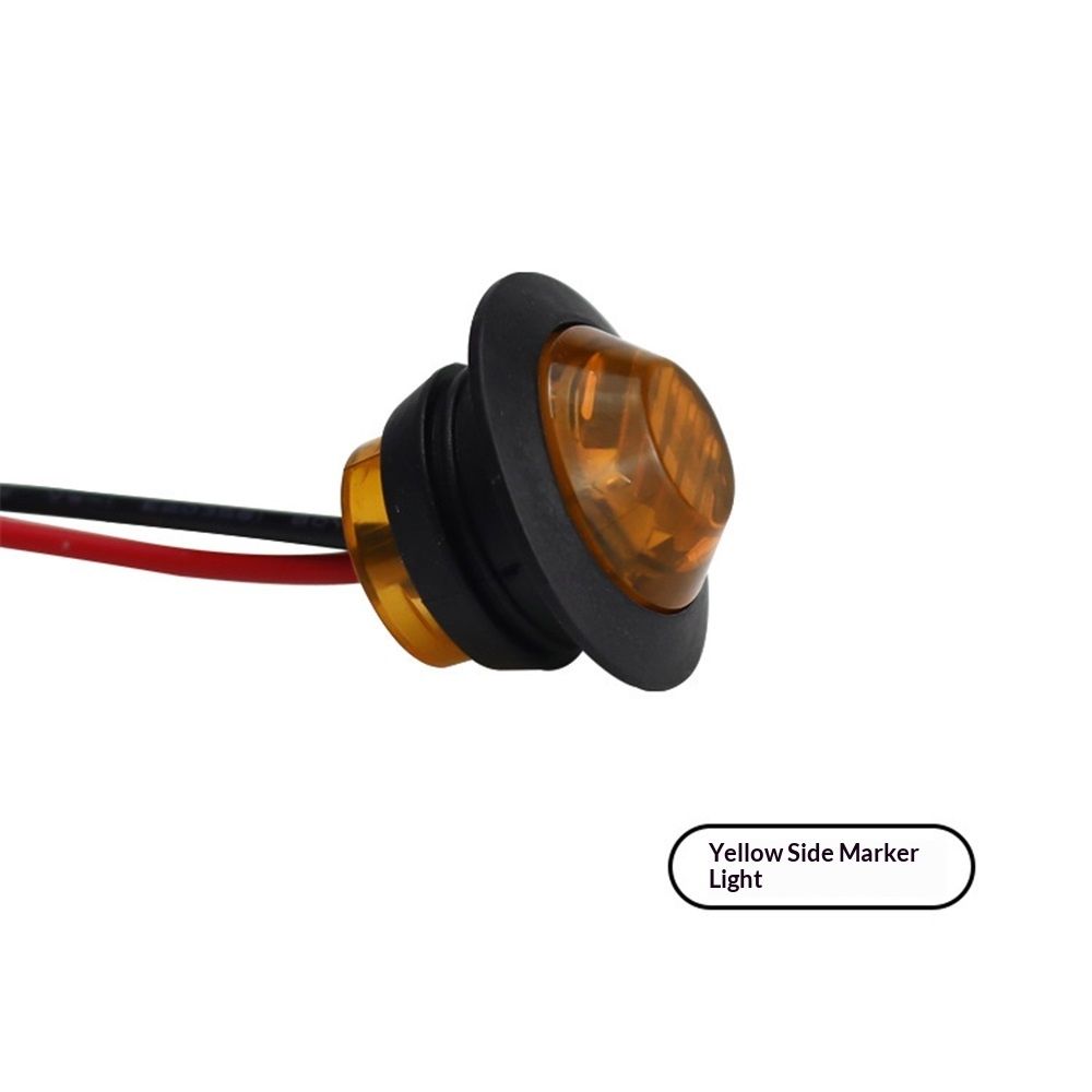 (Pack of 50 ）Mini Round Amber LED Side Marker Turn Signal Light Clearance Lamp for Truck Trailer Marine Waterproof 12V DC - Image 2