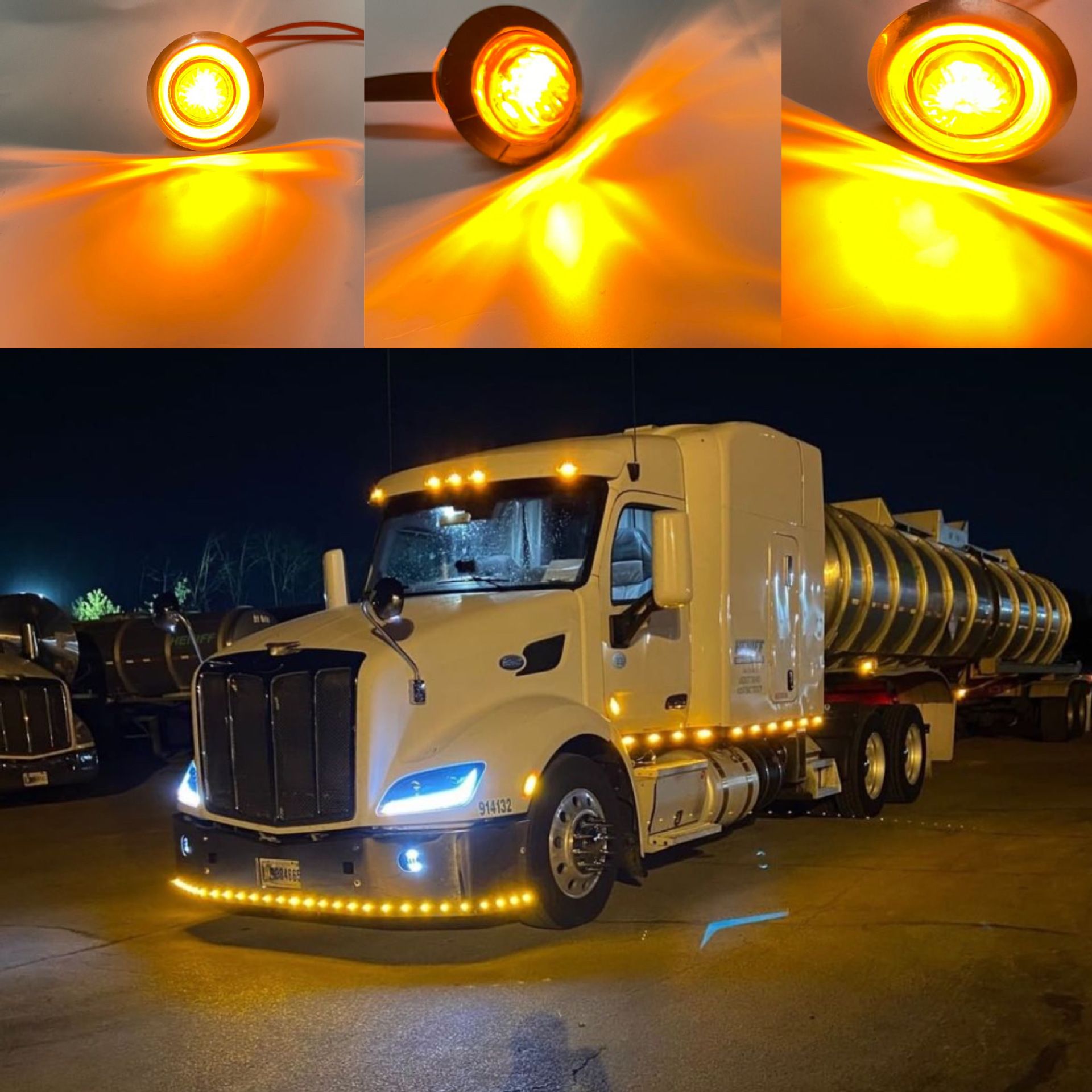 (Pack of 50 ）Mini Round Amber LED Side Marker Turn Signal Light Clearance Lamp for Truck Trailer Marine Waterproof 12V DC - Image 5