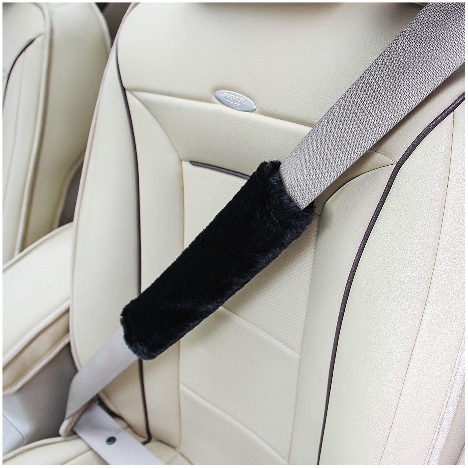 Belt Cover,  Ultra-Soft & Durability,Thick Seat Belt Pads, Universal Fit for Car, Truck, SUV 2Pack (black) - Image 4