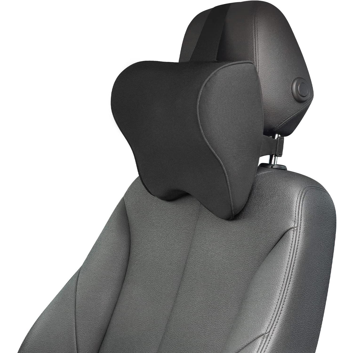 Car Seat Neck Pillow Memory Foam Headrest Cushion for Driver Head Cervical Support - Ergonomic with Washable Cover- Driving Neck Pain Relief (Black) - Image 2