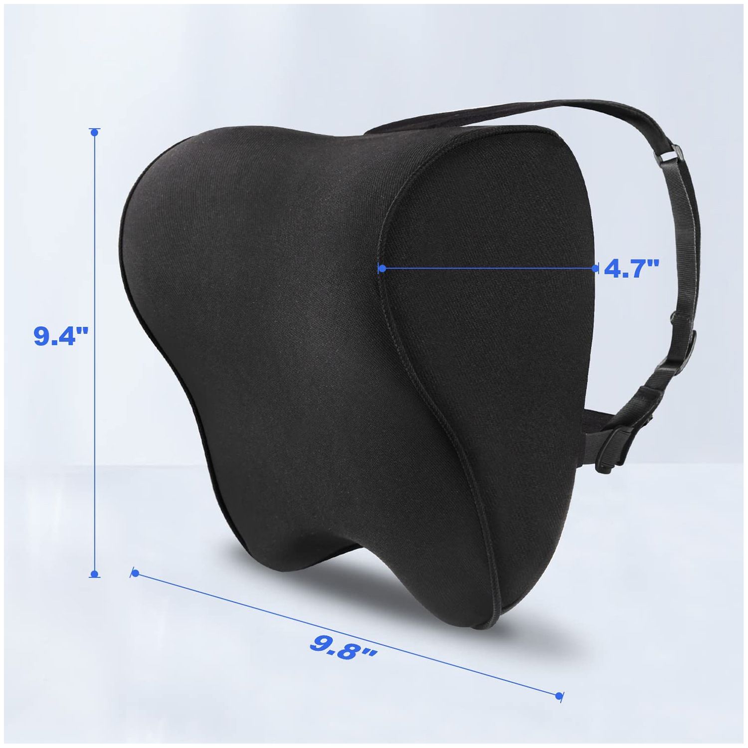 Car Seat Neck Pillow Memory Foam Headrest Cushion for Driver Head Cervical Support - Ergonomic with Washable Cover- Driving Neck Pain Relief (Black) - Image 5