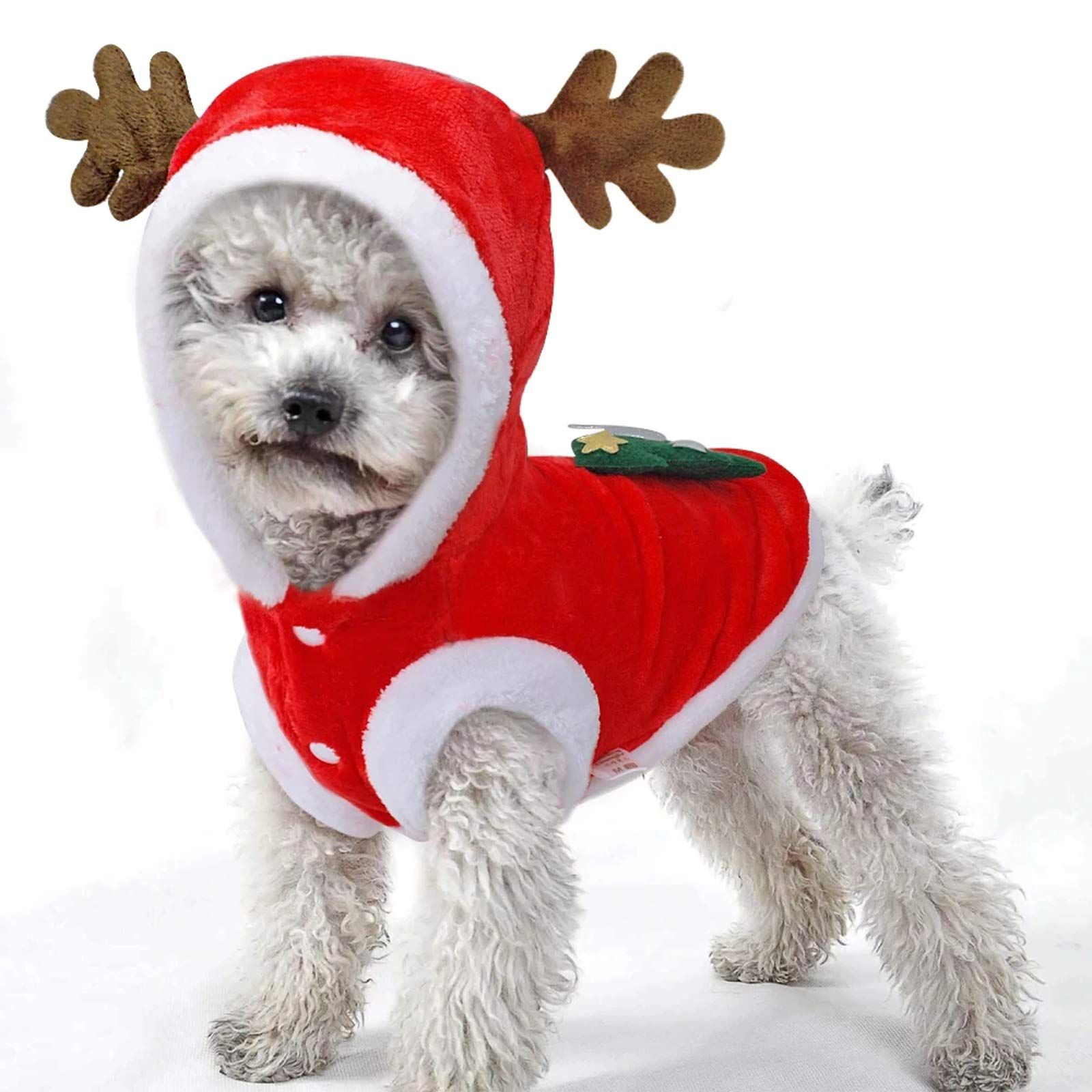 Pet Dog Christmas Clothes Costume, Dog Christmas OutfitDog Clothes for Small Medium  Warm and festive attire(L) - Image 3