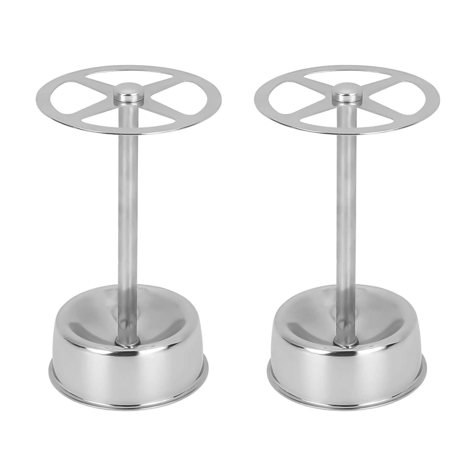 2pcs Stainless Steel Toothbrush Holder Stand with 4 Slots Multi-Purpose Metal Storage Organizer for Home Office Bathroom Vanity Countertop - Image 1