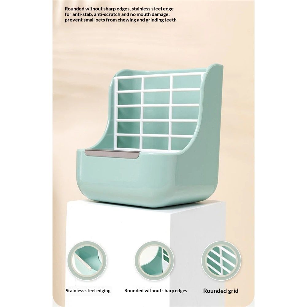2 in 1 Food Hay Feeder for Guinea Pig, Rabbit Feeder, Indoor Hay Feeder for Guinea Pig, Rabbit, Chinchilla, Feed Bowls Use for Grass & Food (Blue) - Image 5