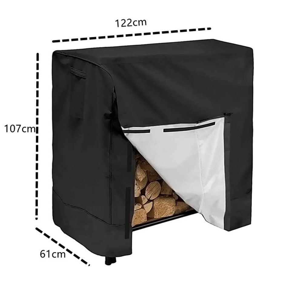 Long-Lasting Waterproof Firewood Rack Cover, Snowproof & Dustproof Protection, 210D Oxford Cloth, for Outdoor Wood Storage(122 * 61 * 107cm) (Log Rack not Included) - Image 5