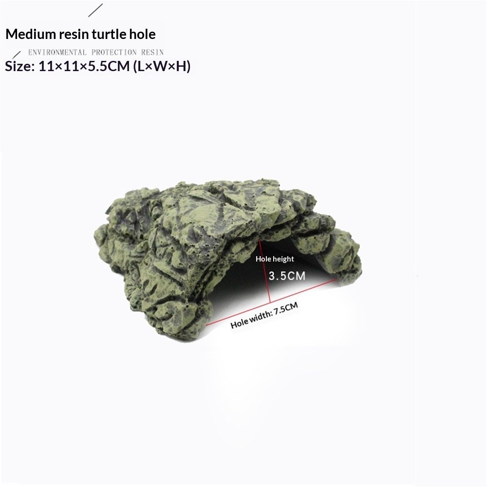 Fish Hiding Cave Aquarium Turtle Reptile Basking Hide Habitat Shelter for Aquarium Terrarium Decoration Ornament (Medium) - Image 5