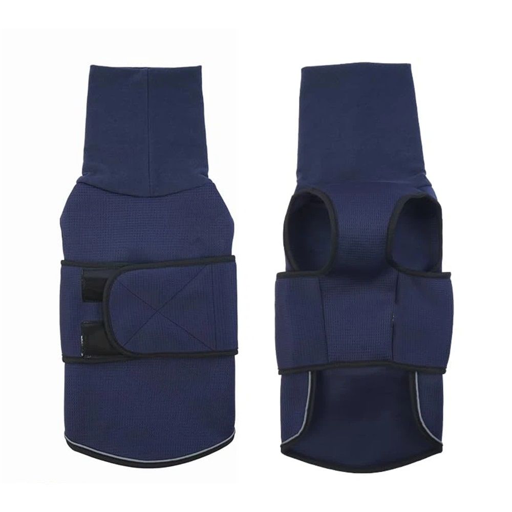 Dog Anxiety Vest and Coat, Skin-Friendly Anxiety Calming Hoodie with Ear Wrap, Dog Jacket for Thunder, Fireworks, Travel, Vet Visits and Separation - navy blue - Image 1
