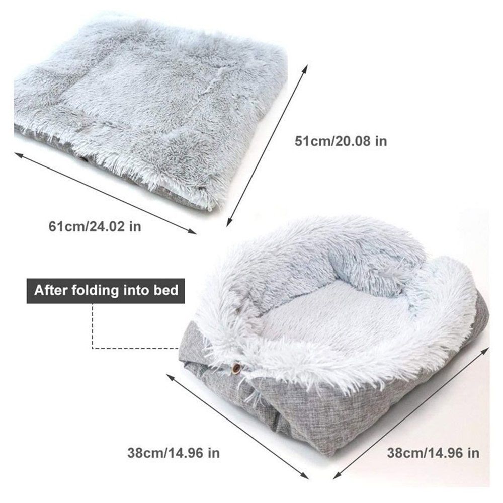 SCENEREAL Self-Warming Cat Bed Mat for Cats Small Dogs, Function 2 in 1 Soft Plush, Washable Pet Mat Autumn Winter Indoor Snooze Sleeping for Kittens Puppy Dog（M） - Image 5
