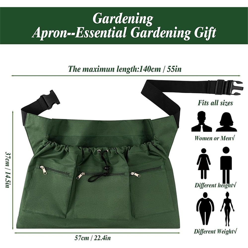 Gardening Apron, Garden Aprons with Pockets & Drawstring Bag, Fruit Storage Harvest Picking Apron Pouch for Women & Men - Image 5