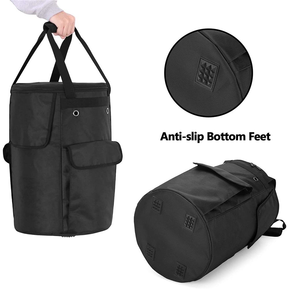 Propane Tank Cover, 20 lb Propane Gas Tank Bag with Side Flip Flap and Stable Tabletop Feature, 2 Storage Pockets, Ventilated with 4 Holes, Water & Wear Resistant, Black, Bag Only - Image 1