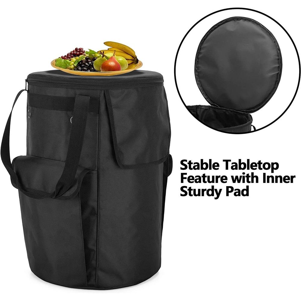 Propane Tank Cover, 20 lb Propane Gas Tank Bag with Side Flip Flap and Stable Tabletop Feature, 2 Storage Pockets, Ventilated with 4 Holes, Water & Wear Resistant, Black, Bag Only - Image 4