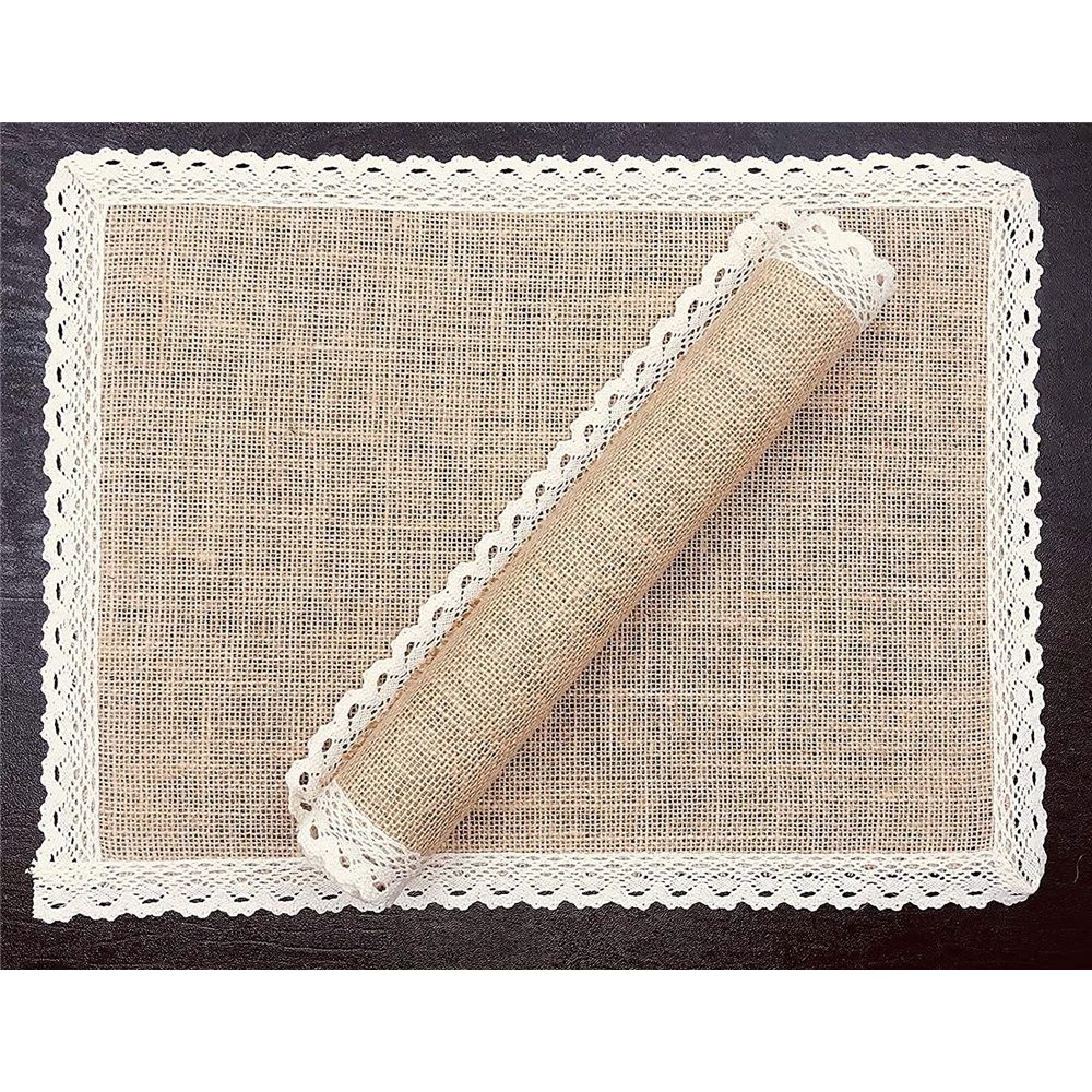 Placemats and Lace Jute Rustic Farmhouse Table Mats Table Decor & One of Life's Little Home Luxuries for Special Occasions, Parties, Weddings, BBQ's, Holidays (Set of 6) - Image 4