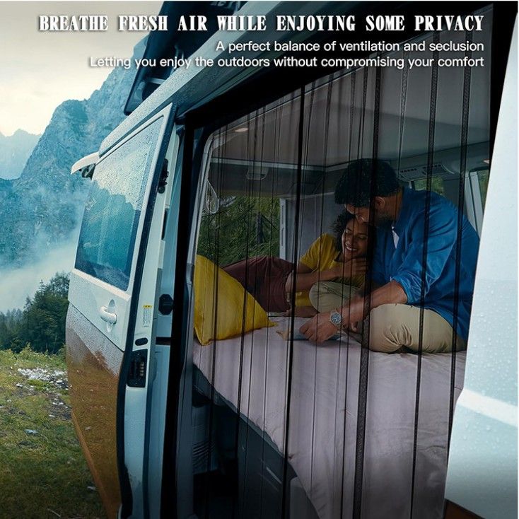 Van Bug Screen Magnetic Sliding Door Van Screen Mesh Curtains Easy to Install and Remove, Universal Fly Screen, 59