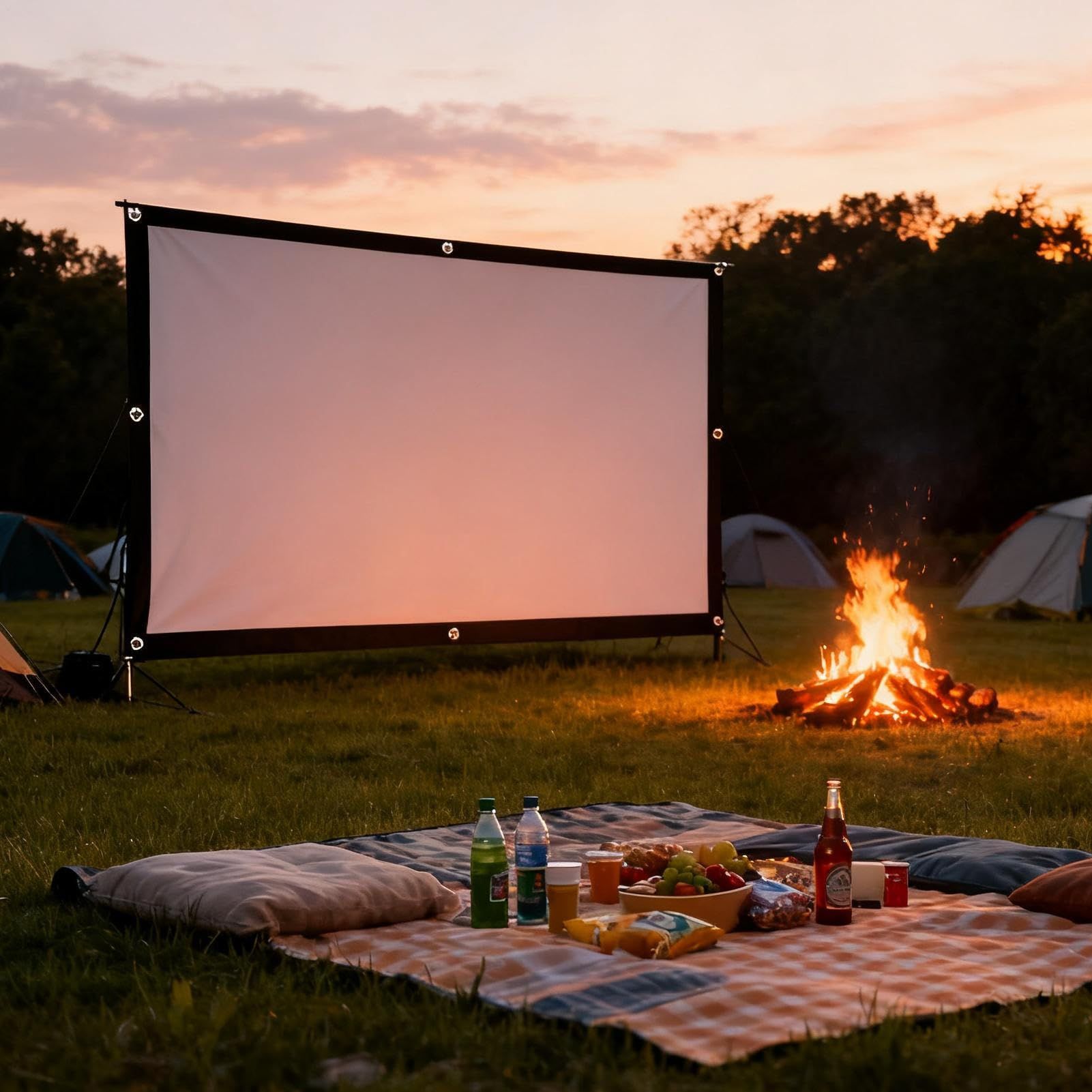 100 inch 16:9 Thicken Portable Non Crease Foldable Projection Screen,Soft Projector Curtain Projection Screen,Suitable for Home Theater, Conference, Outdoor Camping Movie - Image 3