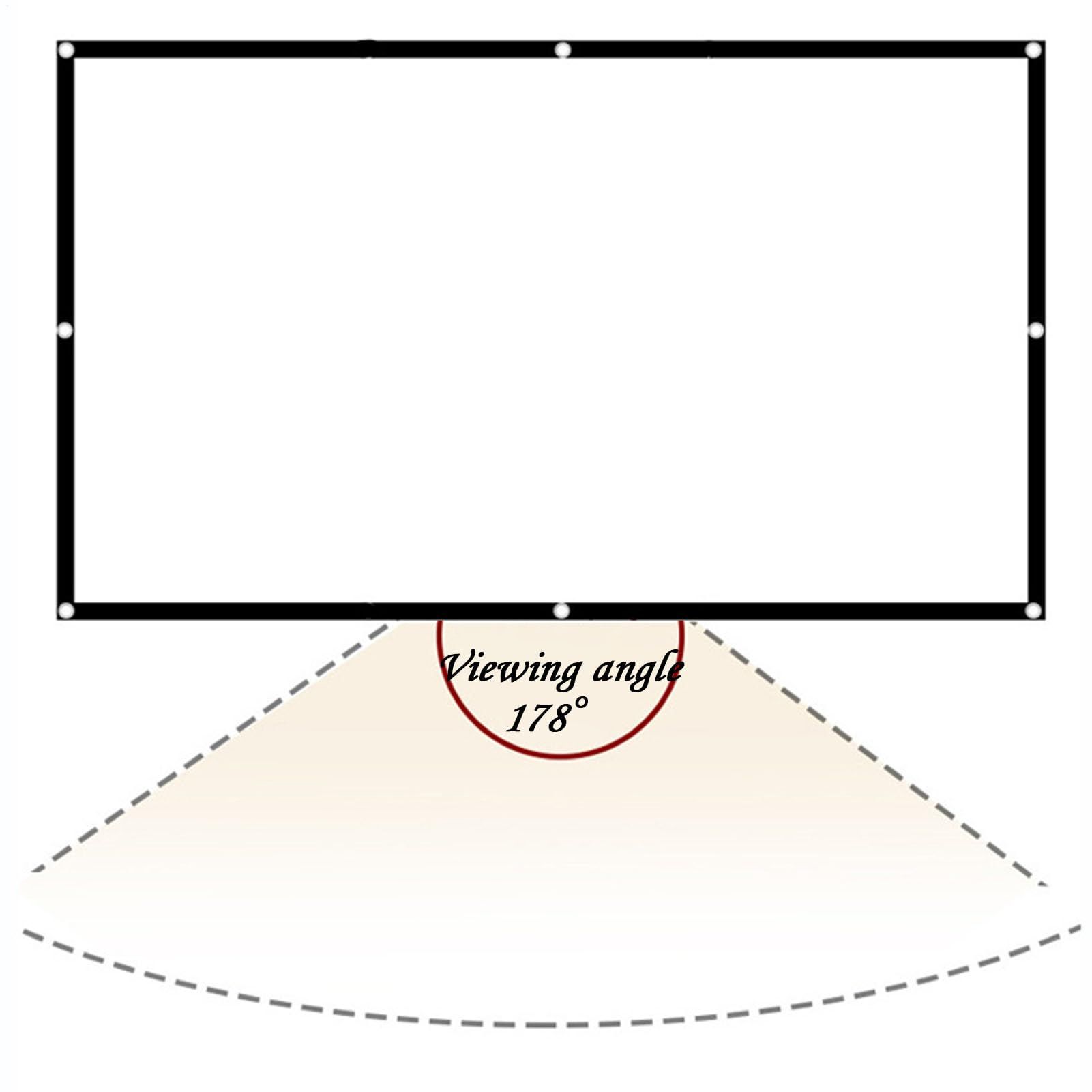 100 inch 16:9 Thicken Portable Non Crease Foldable Projection Screen,Soft Projector Curtain Projection Screen,Suitable for Home Theater, Conference, Outdoor Camping Movie - Image 5