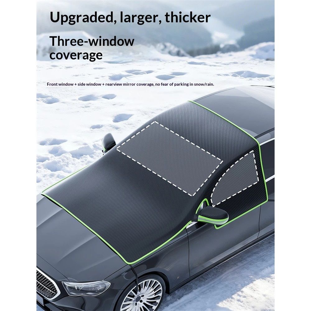 Car Windshield Snow Cover, Front Windshield Ice and Snow Shield with Mirror Cover, Multi-Purpose Sun Visor Snow Shield for Car Window, Car Accessories - Image 2