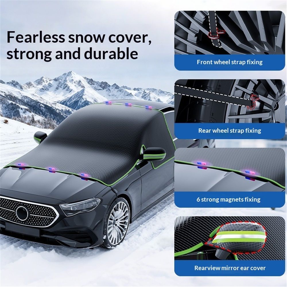 Car Windshield Snow Cover, Front Windshield Ice and Snow Shield with Mirror Cover, Multi-Purpose Sun Visor Snow Shield for Car Window, Car Accessories - Image 3