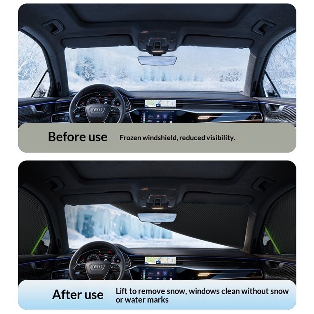 Car Windshield Snow Cover, Front Windshield Ice and Snow Shield with Mirror Cover, Multi-Purpose Sun Visor Snow Shield for Car Window, Car Accessories - Image 5