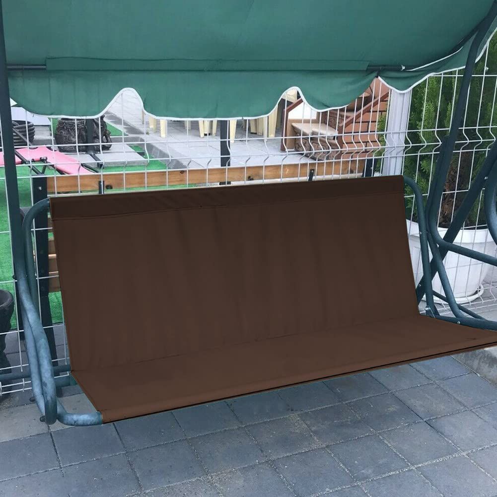 Replacement Swing Seat Cover, 600D Oxford Cloth Waterproof 2/3 Seat Patio Swing Seat Replacement Covers for Outdoor Porch Garden Yard Swings (Coffee/45.27’’x18.89’’x18.89’’) - Image 2