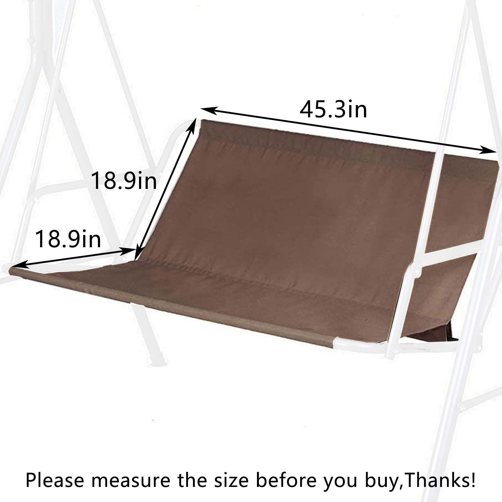 Replacement Swing Seat Cover, 600D Oxford Cloth Waterproof 2/3 Seat Patio Swing Seat Replacement Covers for Outdoor Porch Garden Yard Swings (Coffee/45.27’’x18.89’’x18.89’’) - Image 4