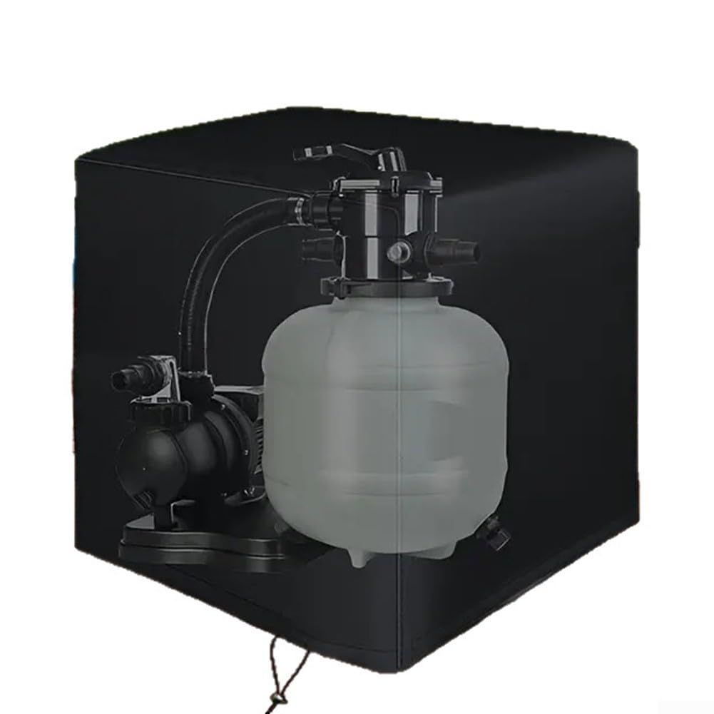 Sand Pool Filter Cover for Sand Filter Pump, Waterproof Pool Pump Cover Above Ground for most 13-16in Pool Filters, Black-25x24x28 inch - Image 1