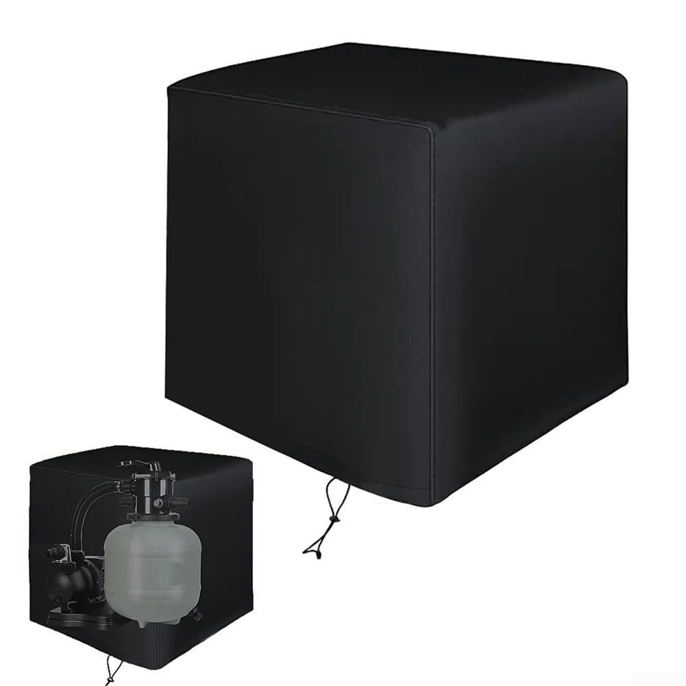 Sand Pool Filter Cover for Sand Filter Pump, Waterproof Pool Pump Cover Above Ground for most 13-16in Pool Filters, Black-25x24x28 inch - Image 2