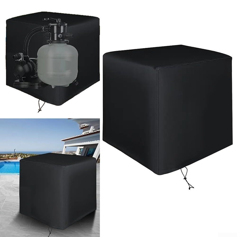 Sand Pool Filter Cover for Sand Filter Pump, Waterproof Pool Pump Cover Above Ground for most 13-16in Pool Filters, Black-25x24x28 inch - Image 5