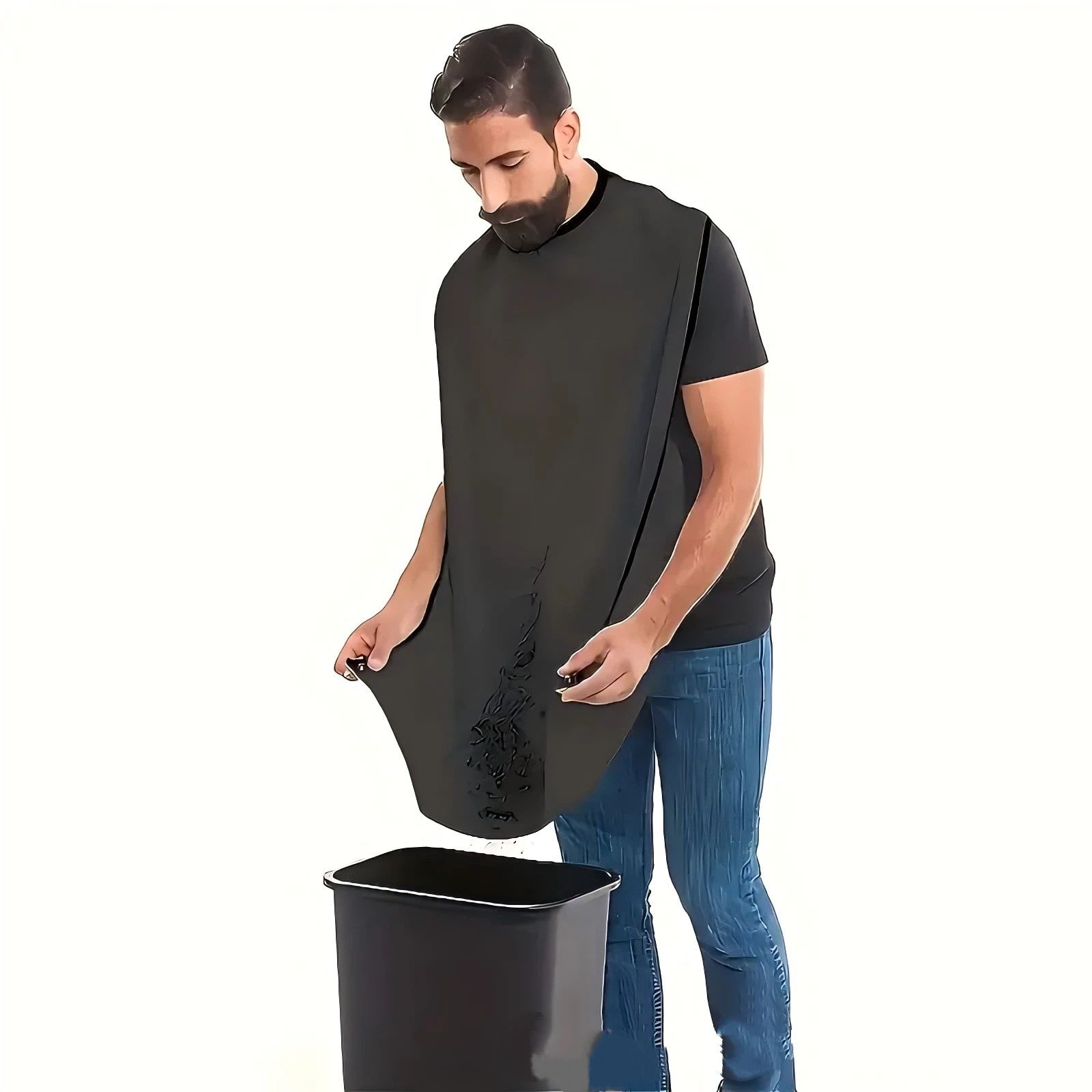 2 pack Beard Bib Apron, Beard Trimming Catcher for Men Shaving Hair Clippings Non-Stick Waterproof Grooming Cloth - Image 3