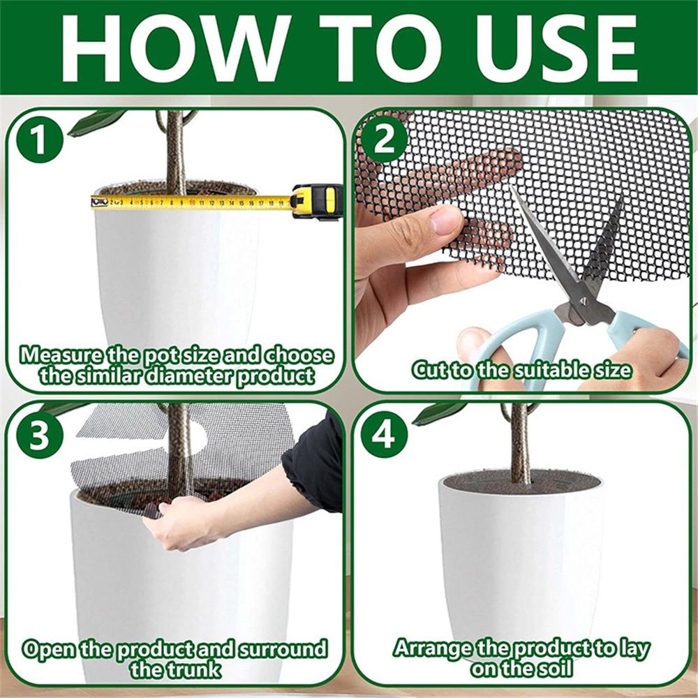 6 Pcs 11.8 Inch Plant Pot Grids-Cuttable Plant Pot Soil Covers Protectors from Animals-Indoor Plant Pot Soil Guard for Outdoor Garden Plant Protection - Image 3