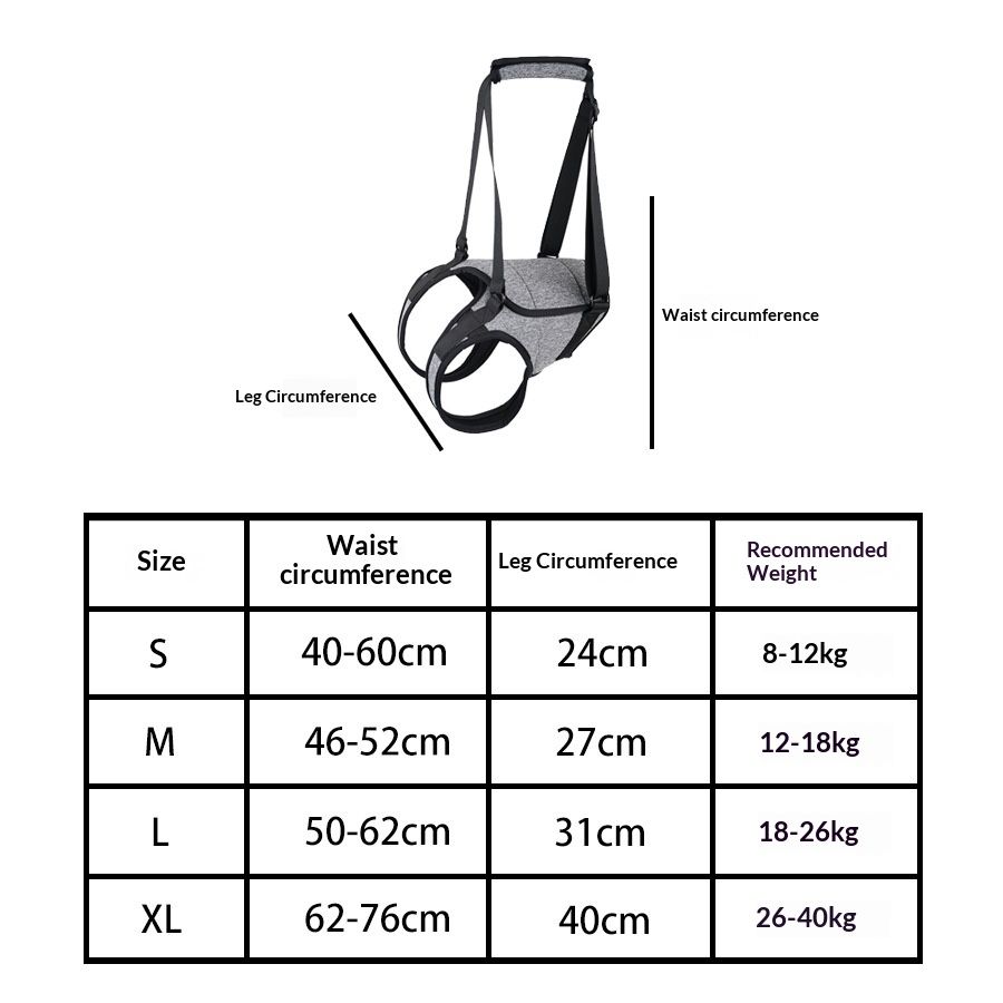 Dog Lift Harness, Dog Sling for Medium Large Dogs, Adjustable Dog Support Harness for Back Legs, Comfy Design Pet Harness with Padded for Elderly, Injured, Arthritic, Senior, Disabled Dogs（L） - Image 5