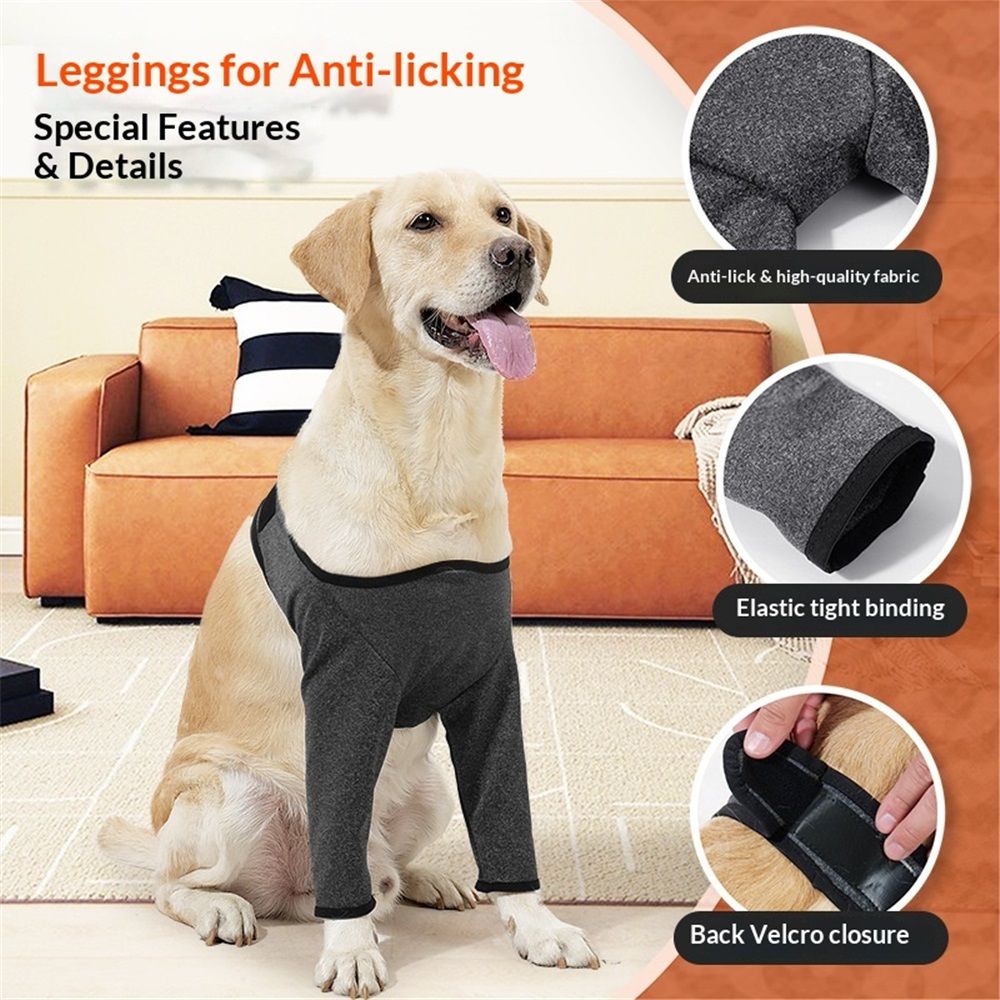 Dog Recovery Suit for Front Legs, Dog Recovery Sleeves After Surgery with Elastic Band, Soft Protective Elbow Braces for Medium Large Dogs, Cone Collar Alternative to Stop Licking Leg Wounds,gray,XL - Image 2