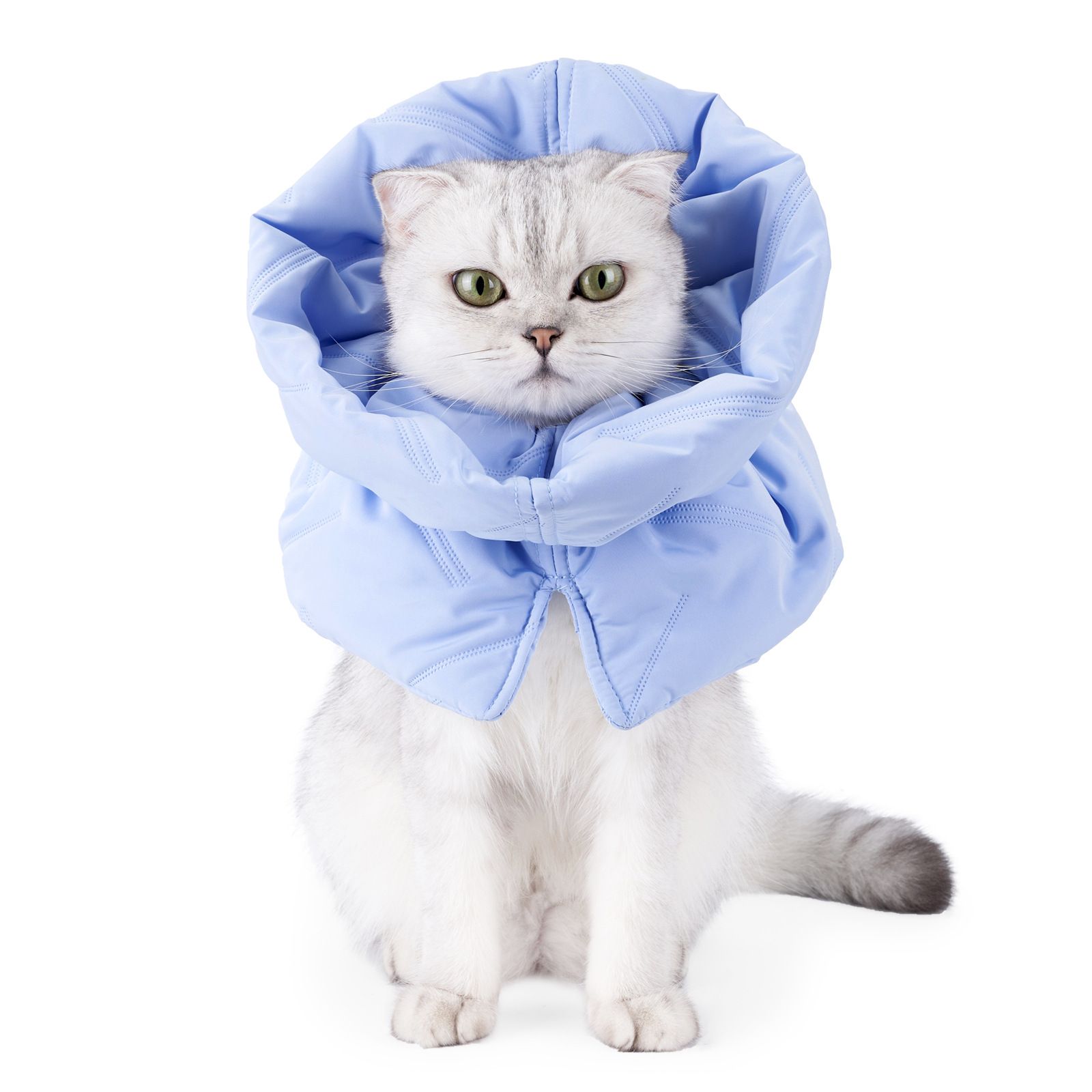 Cat Recovery Collar, Soft Adjustable Cat Cone Alternative, Lightweight Waterproof Fasteners Collars for Cats Kittens Puppies, After Post-Surgery, Surgery Stop Licking or Skin Protection（S） - Image 1