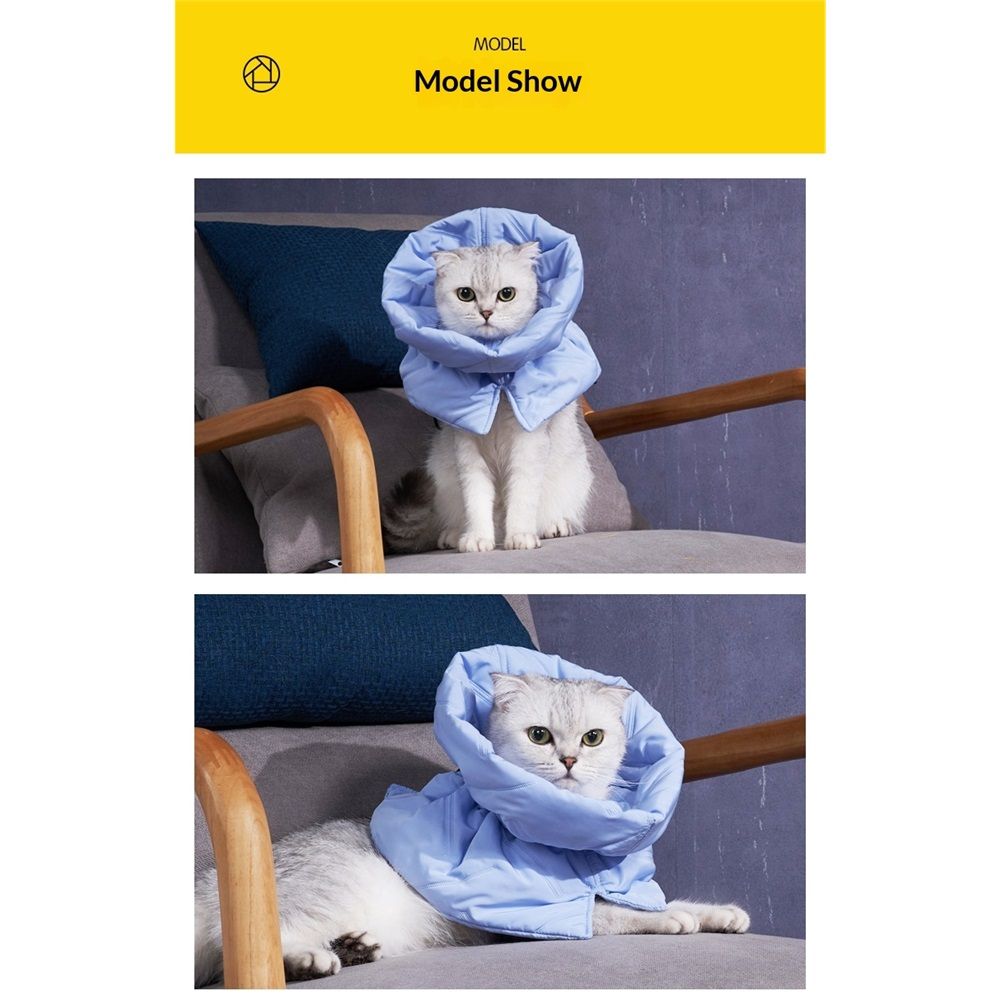 Cat Recovery Collar, Soft Adjustable Cat Cone Alternative, Lightweight Waterproof Fasteners Collars for Cats Kittens Puppies, After Post-Surgery, Surgery Stop Licking or Skin Protection（S） - Image 2