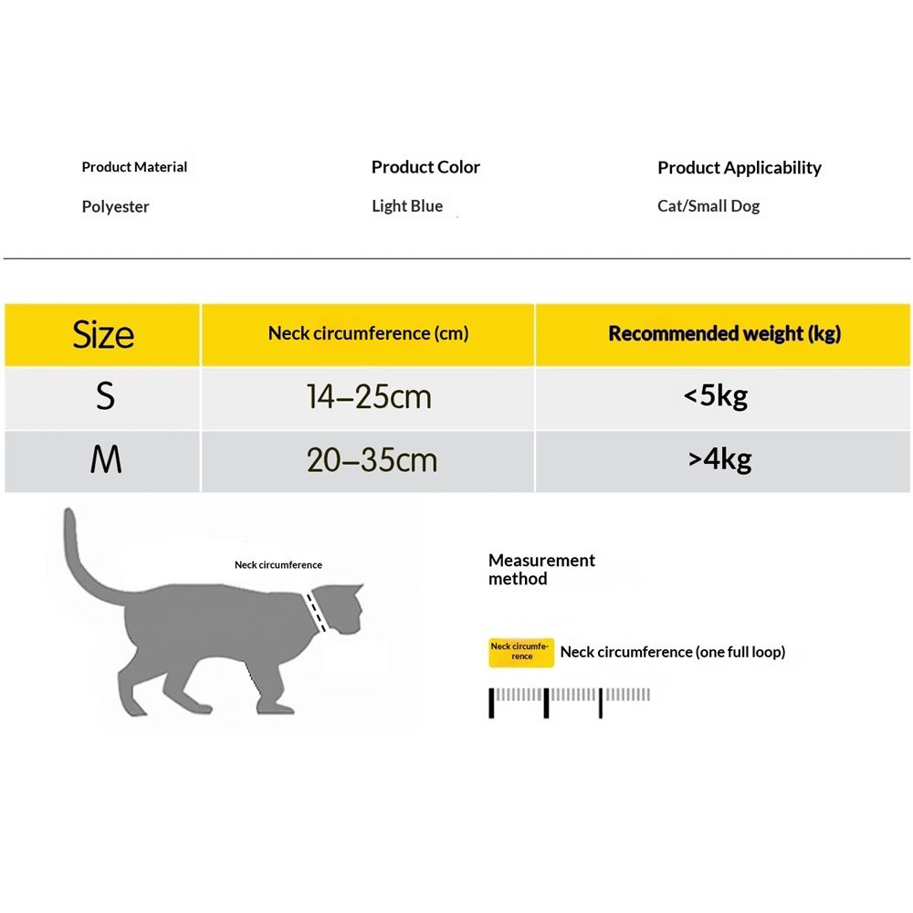 Cat Recovery Collar, Soft Adjustable Cat Cone Alternative, Lightweight Waterproof Fasteners Collars for Cats Kittens Puppies, After Post-Surgery, Surgery Stop Licking or Skin Protection（S） - Image 5