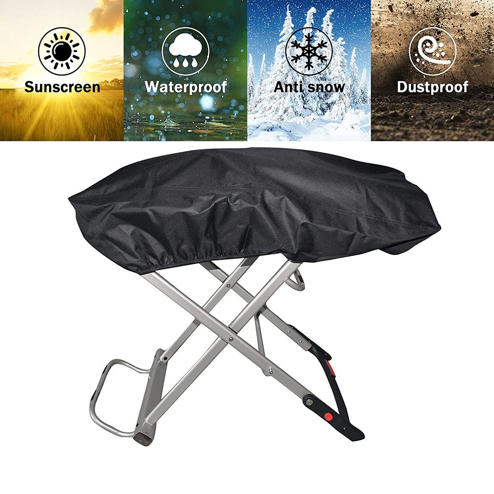 Grill Cover for Portable Gas Grill , Outdoor Heavy Duty Waterproof Oxford Fabric Weather Resistant（black） - Image 3
