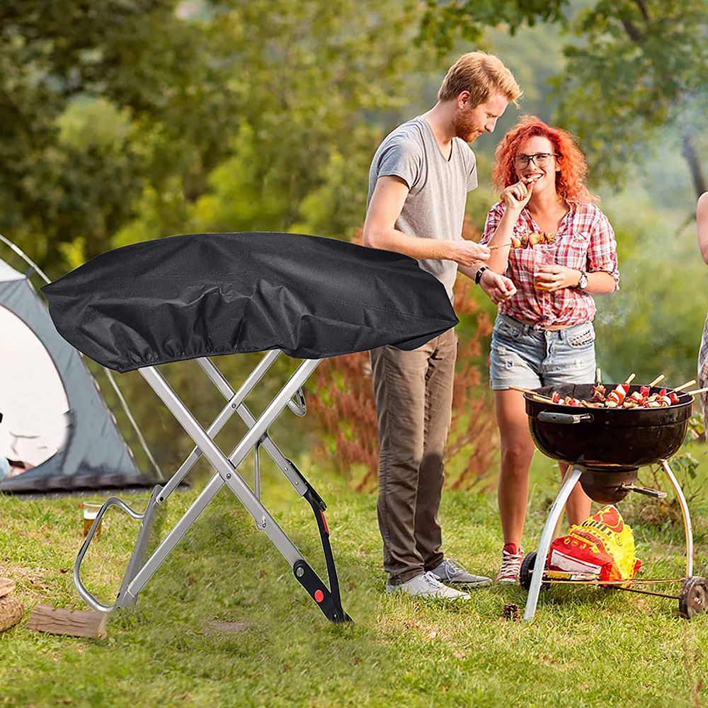 Grill Cover for Portable Gas Grill , Outdoor Heavy Duty Waterproof Oxford Fabric Weather Resistant（black） - Image 4