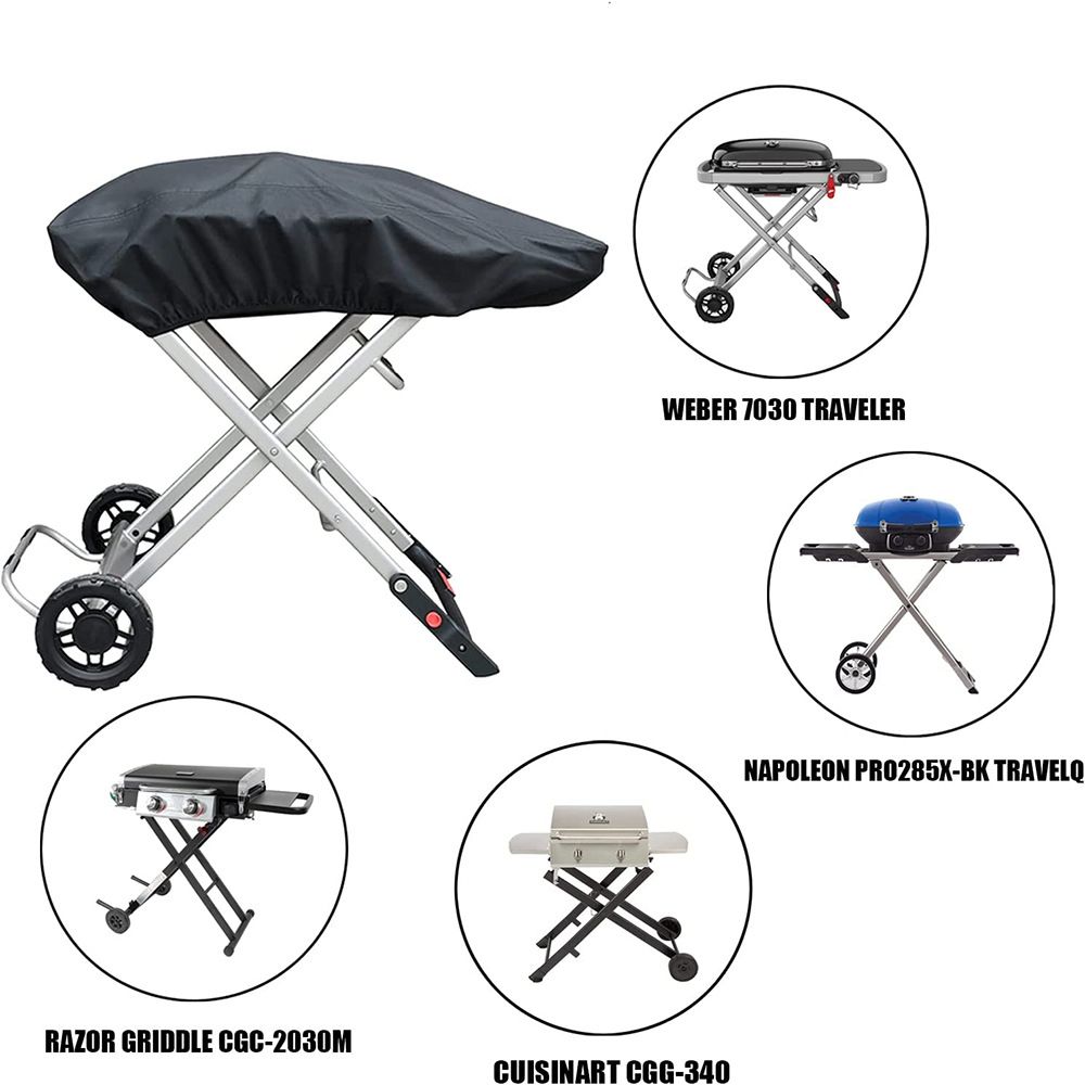 Grill Cover for Portable Gas Grill , Outdoor Heavy Duty Waterproof Oxford Fabric Weather Resistant（black） - Image 5
