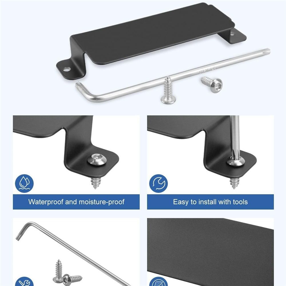 Anti-Theft Steel Neutral Cover Plate, Anti-Theft Device with Tamper-Proof Screws, Black Heavy Duty Metal Guard - Image 4