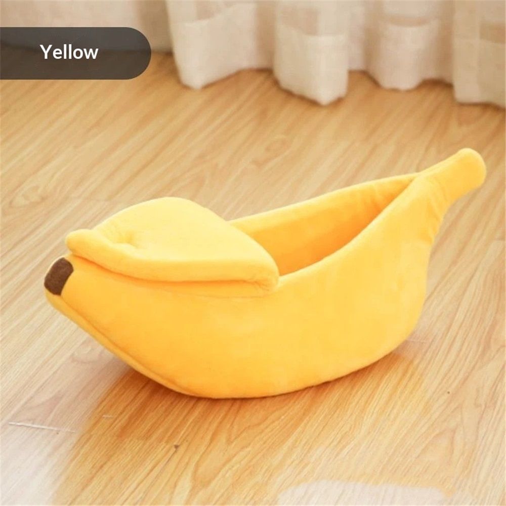 Small Animal Bed Warm Cozy Banana Cave Hideout Sleep Nest House Habitat for Hedgehog Hamster Rat Chinchilla Guinea Pig Ferret Chinchilla Cage Accessories Pet Supplies (S, Yellow) - Image 2