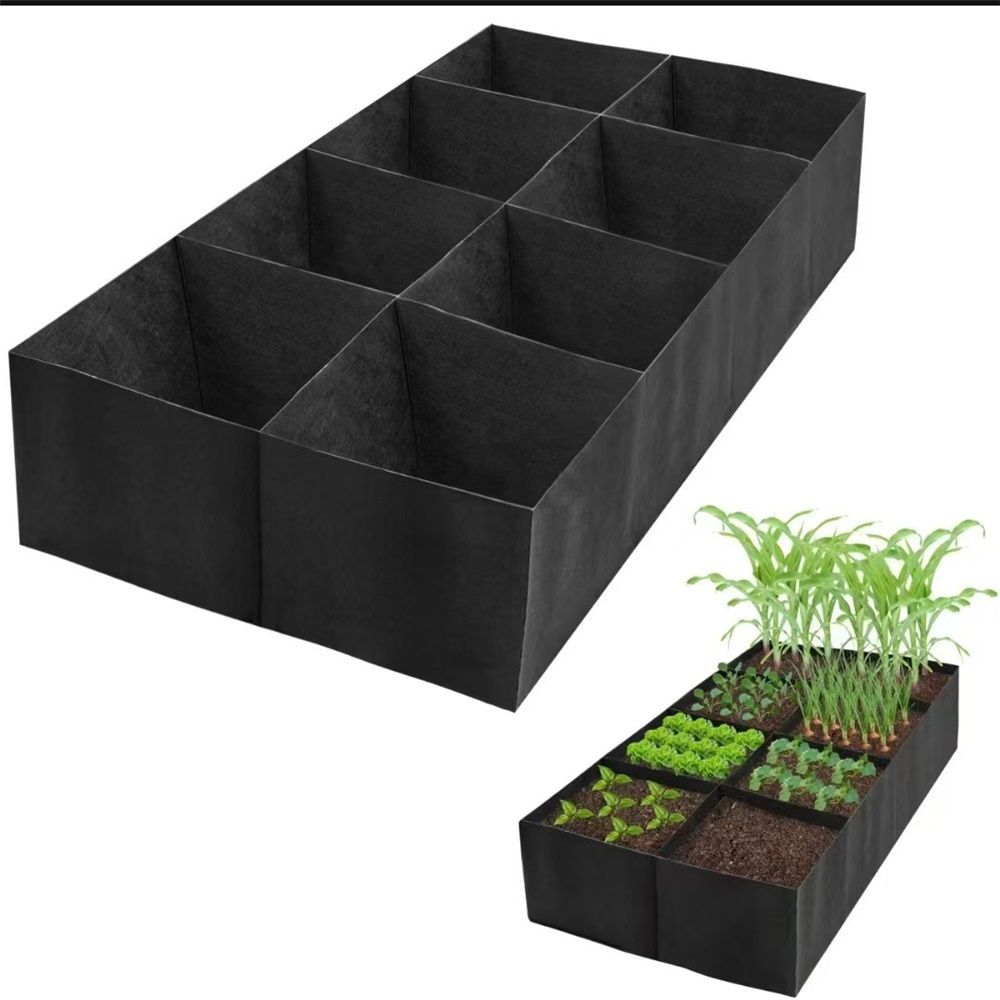Raised Garden Bed, 128 Gallon 8 Grids Plant Grow Bags, 3 x 6 FT Planter Raised Beds for Growing Vegetables Potatoes Flowers, Rectangle Planting Container for Outdoor Gardening - Image 2