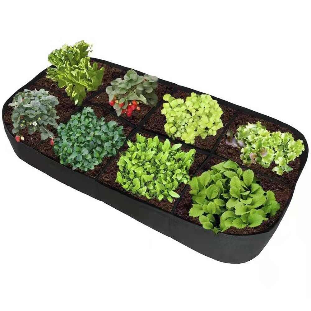 Raised Garden Bed, 128 Gallon 8 Grids Plant Grow Bags, 3 x 6 FT Planter Raised Beds for Growing Vegetables Potatoes Flowers, Rectangle Planting Container for Outdoor Gardening - Image 4