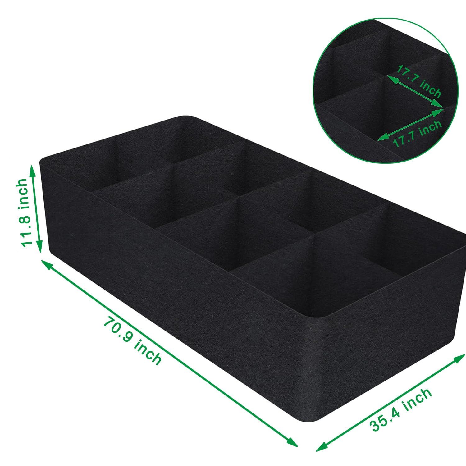 Raised Garden Bed, 128 Gallon 8 Grids Plant Grow Bags, 3 x 6 FT Planter Raised Beds for Growing Vegetables Potatoes Flowers, Rectangle Planting Container for Outdoor Gardening - Image 5