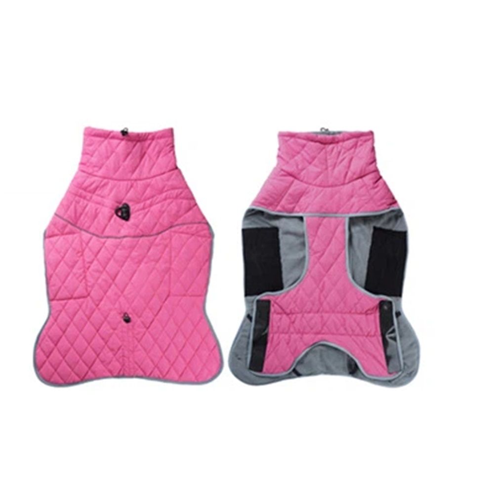 Winter Coat - Waterproof & Windproof Dog Puffer Jacket for Small to Large Dogs - Cold Weather Coat with Built-in Reflective Turtleneck & Adjustable Harness rose pink S - Image 1