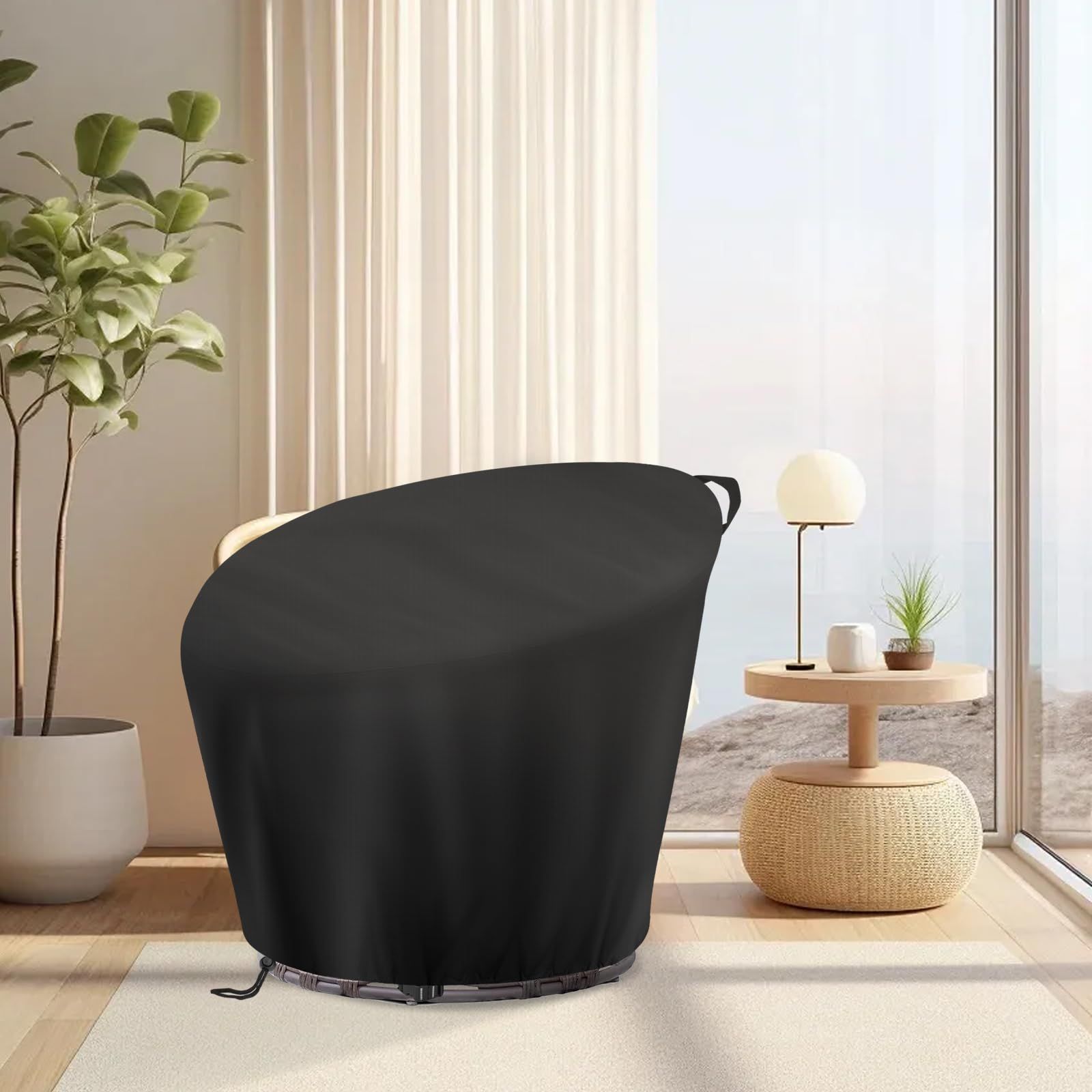 Chair Cover, Waterproof Cover for Outdoor Patio  Chair Cover Heavy Duty Cover Waterproof and UV resistant chair cover（black 420D：132*51*89cm） - Image 2