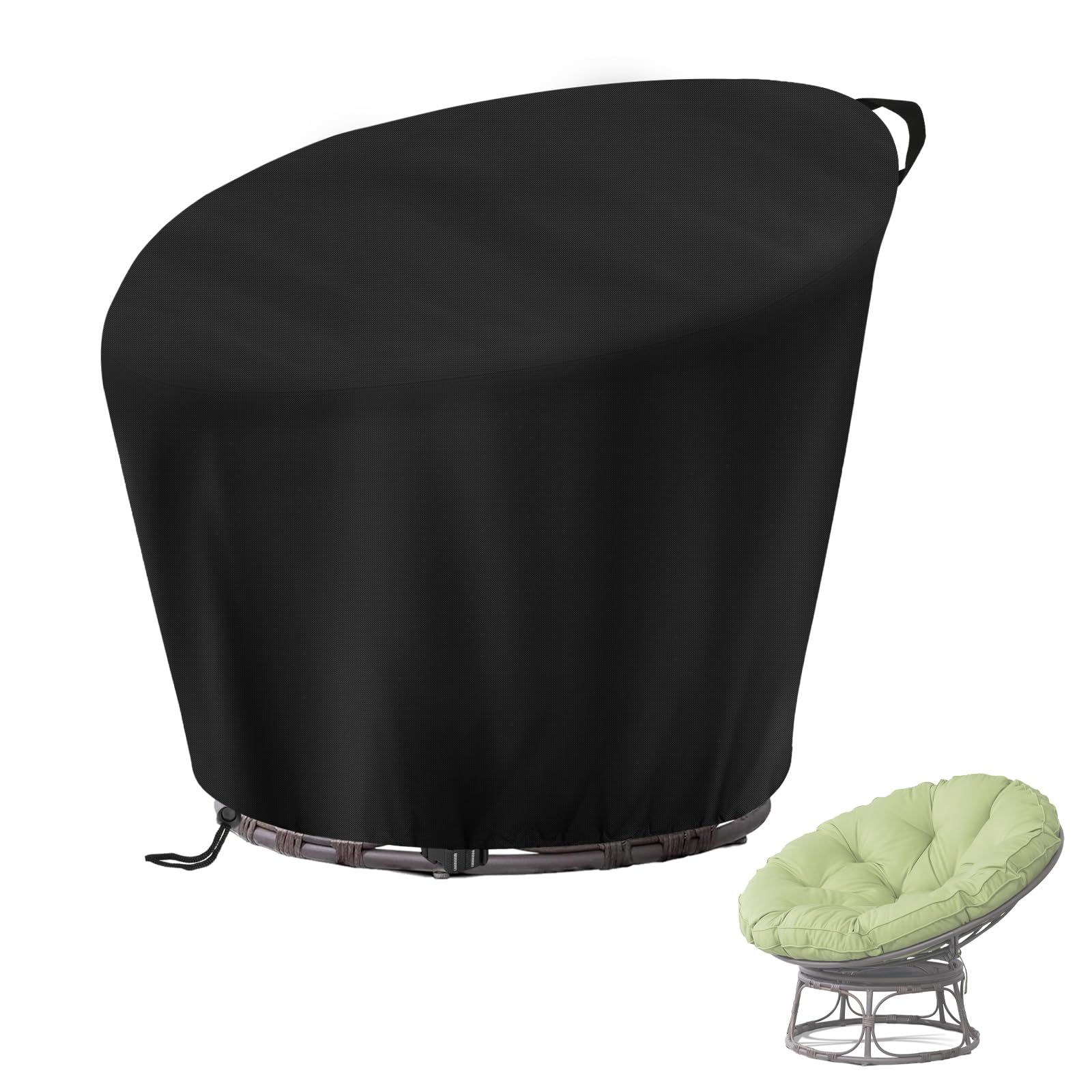 Chair Cover, Waterproof Cover for Outdoor Patio  Chair Cover Heavy Duty Cover Waterproof and UV resistant chair cover（black 420D：132*51*89cm） - Image 3
