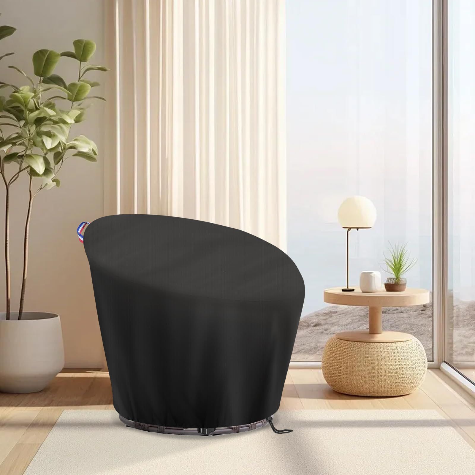 Chair Cover, Waterproof Cover for Outdoor Patio  Chair Cover Heavy Duty Cover Waterproof and UV resistant chair cover（black 420D：132*51*89cm） - Image 4