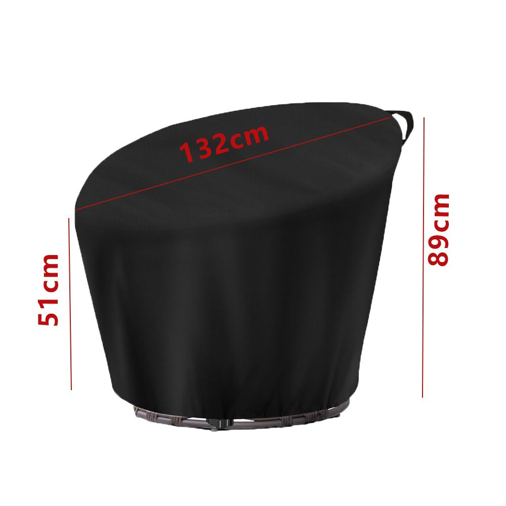 Chair Cover, Waterproof Cover for Outdoor Patio  Chair Cover Heavy Duty Cover Waterproof and UV resistant chair cover（black 420D：132*51*89cm） - Image 5