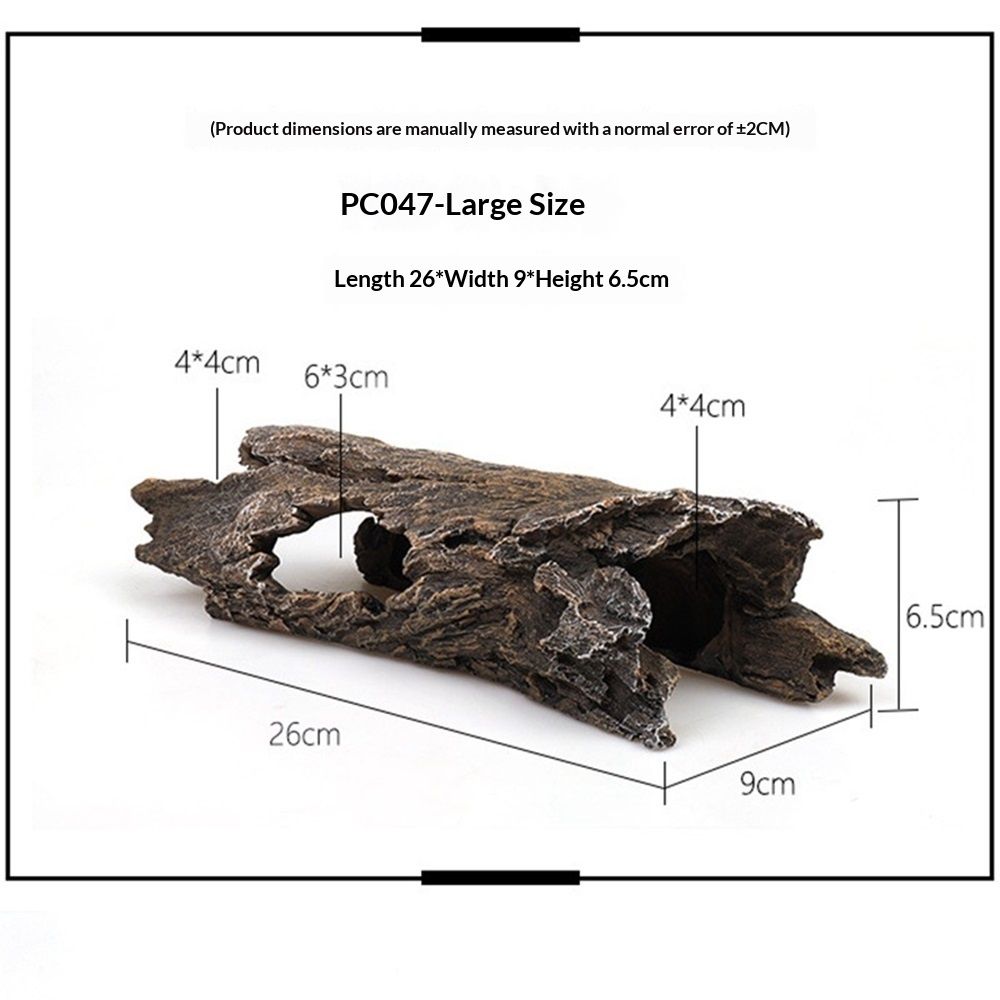 Reptile Hideout Tree Trunk Hollow Log Cork Bark for Lizard Bearded Dragon Snake Chameleon Hermit Crab Leopard Gecko Terrarium Habitat Decoration - Image 5