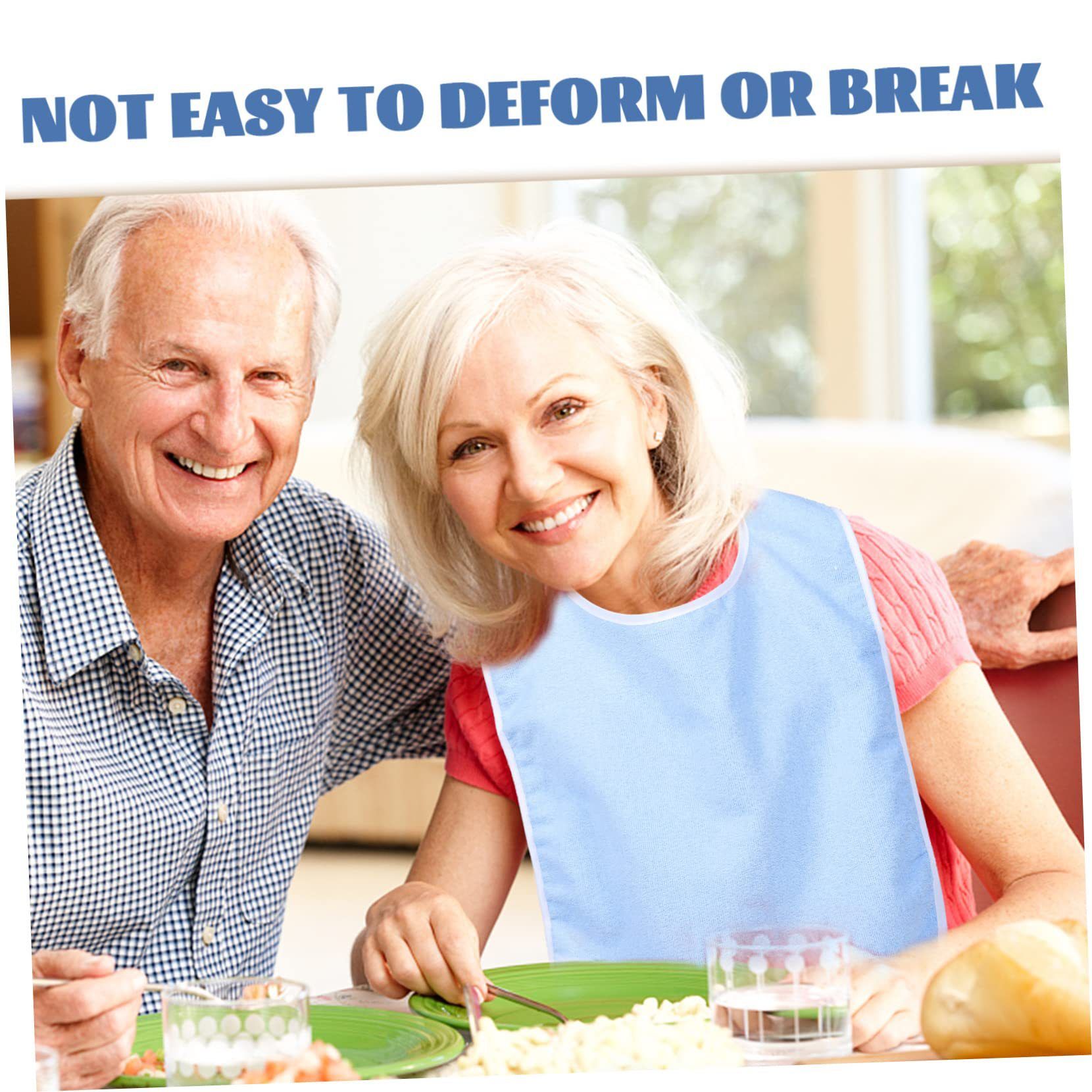 4 Pack Adult For Elderly Women Men  Cloth Bib For Eating Adjustable bib Clothing Protectors Blue - Image 4